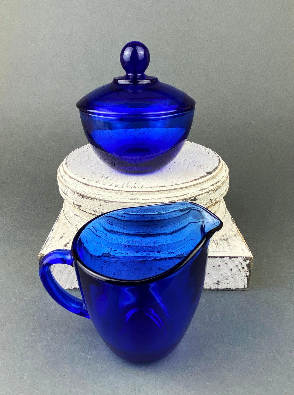 Cobalt Blue Hand-Blown Stemmed Glasses – Set of 6