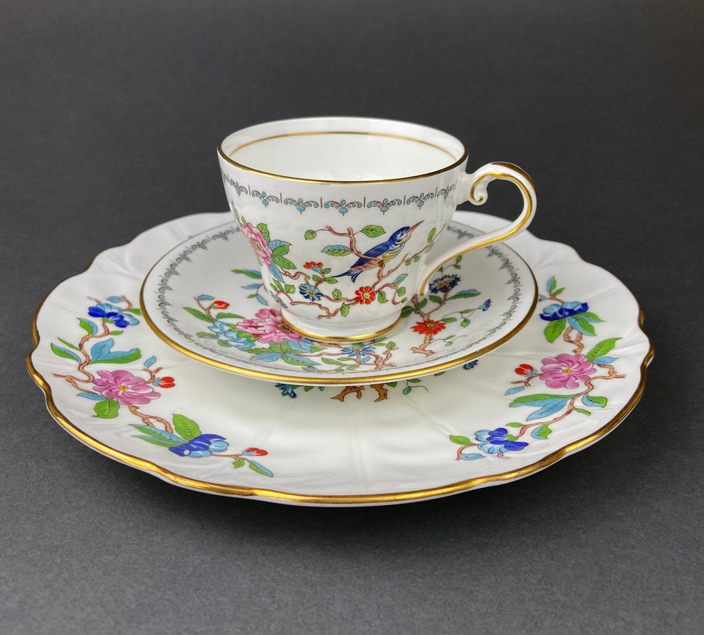 Queen’s Fine Bone China Tea Cup & Saucer – Birds of America, Pair of Finches