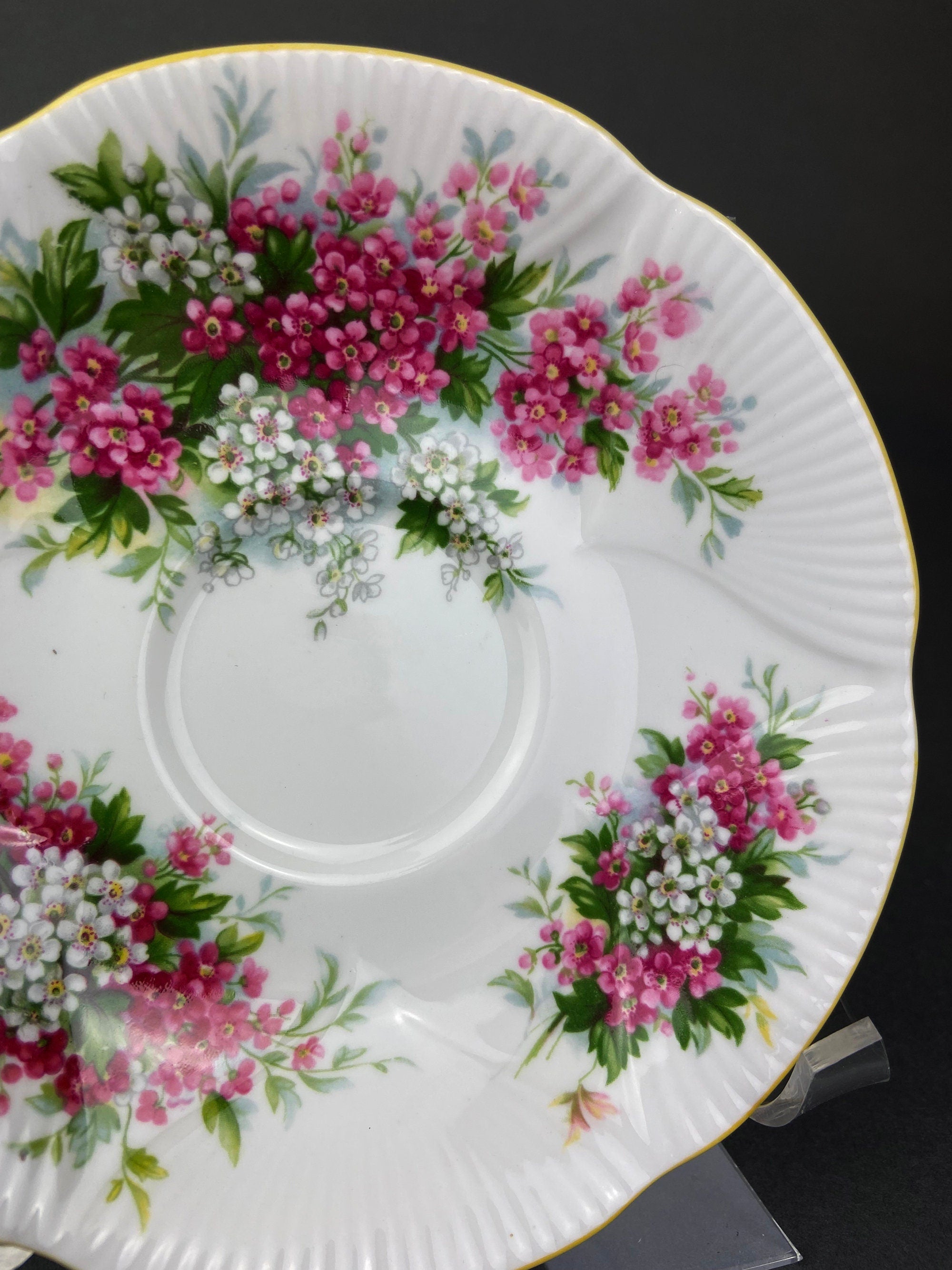Vintage Royal Albert Cup and Saucer - Blossom Time Series, Hawthorn
