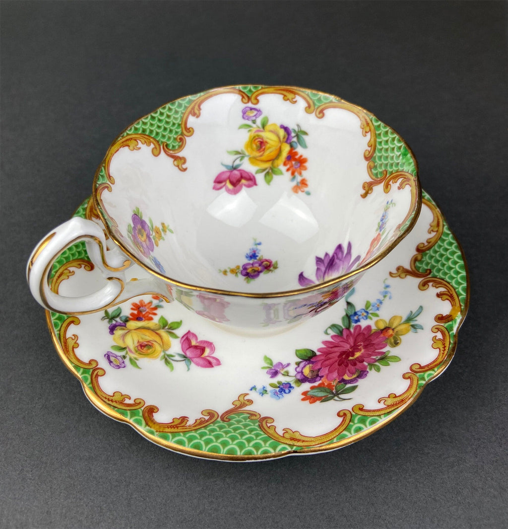 Aynsley Fine Bone China Tea Cup & Saucer – Floral, Made in England