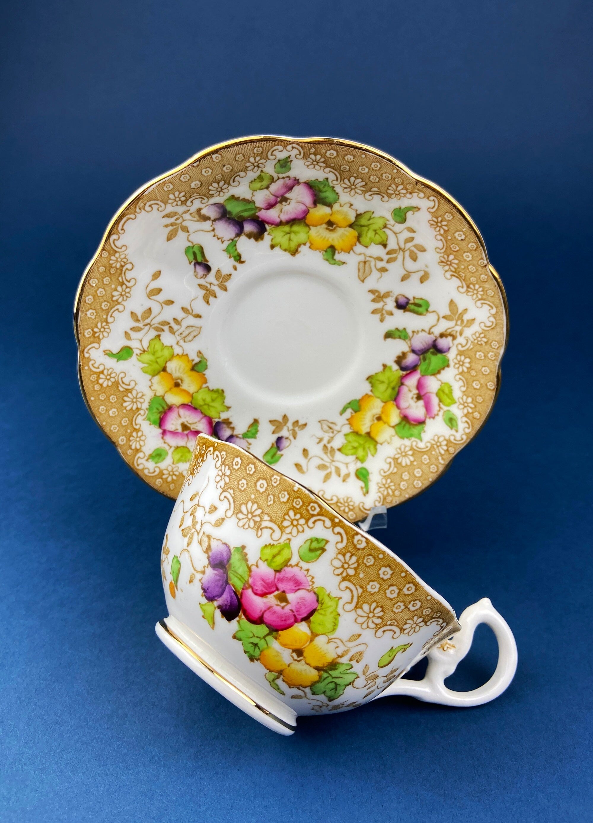 Vintage Royal Albert Tea Cup and Saucer, Flower Garland Crown China