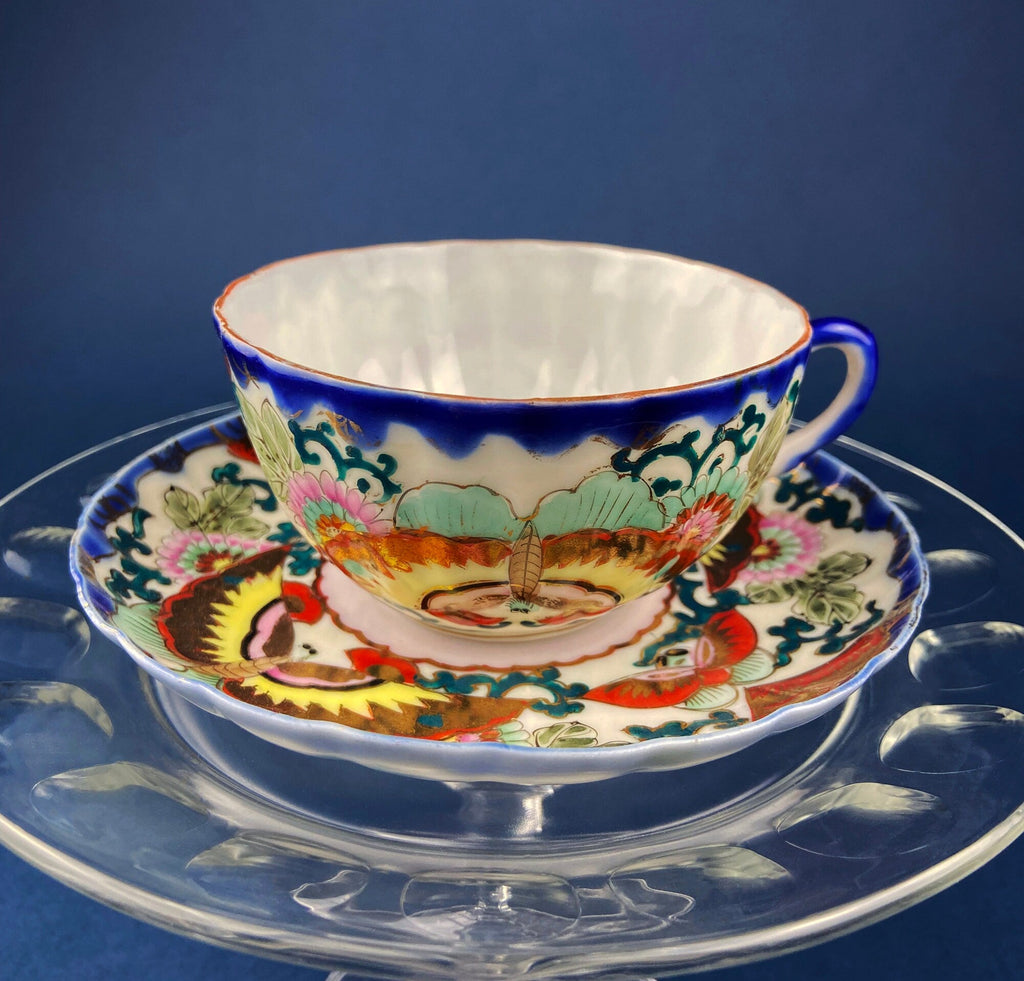 Crown Staffordshire Ellesmere Tea Cup & Saucer – Repousse Detail, Pattern 14962