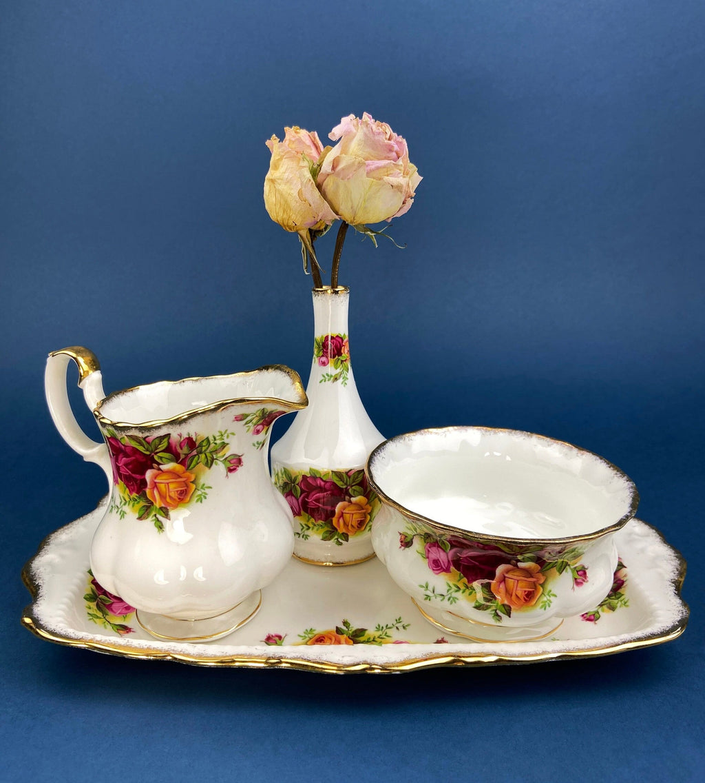 Antique Porcelain Tray for Cosmetics, Perfume, Bath Products, as Breakfast Tray or for Tea Parties. Hand-Painted & Signed by Artist.