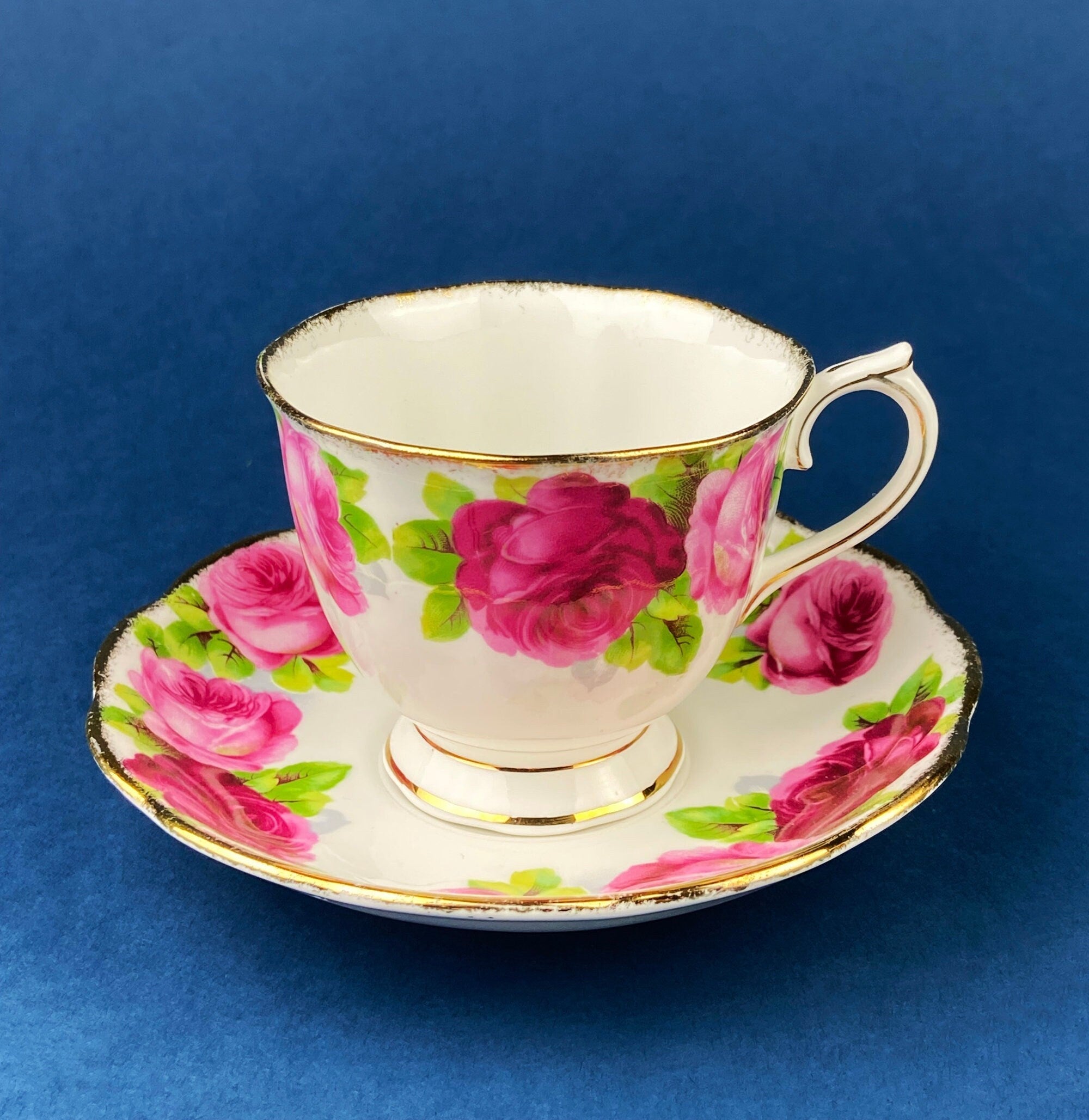 Royal Albert Old English Rose Tea Cup & Saucer – Fine Bone China
