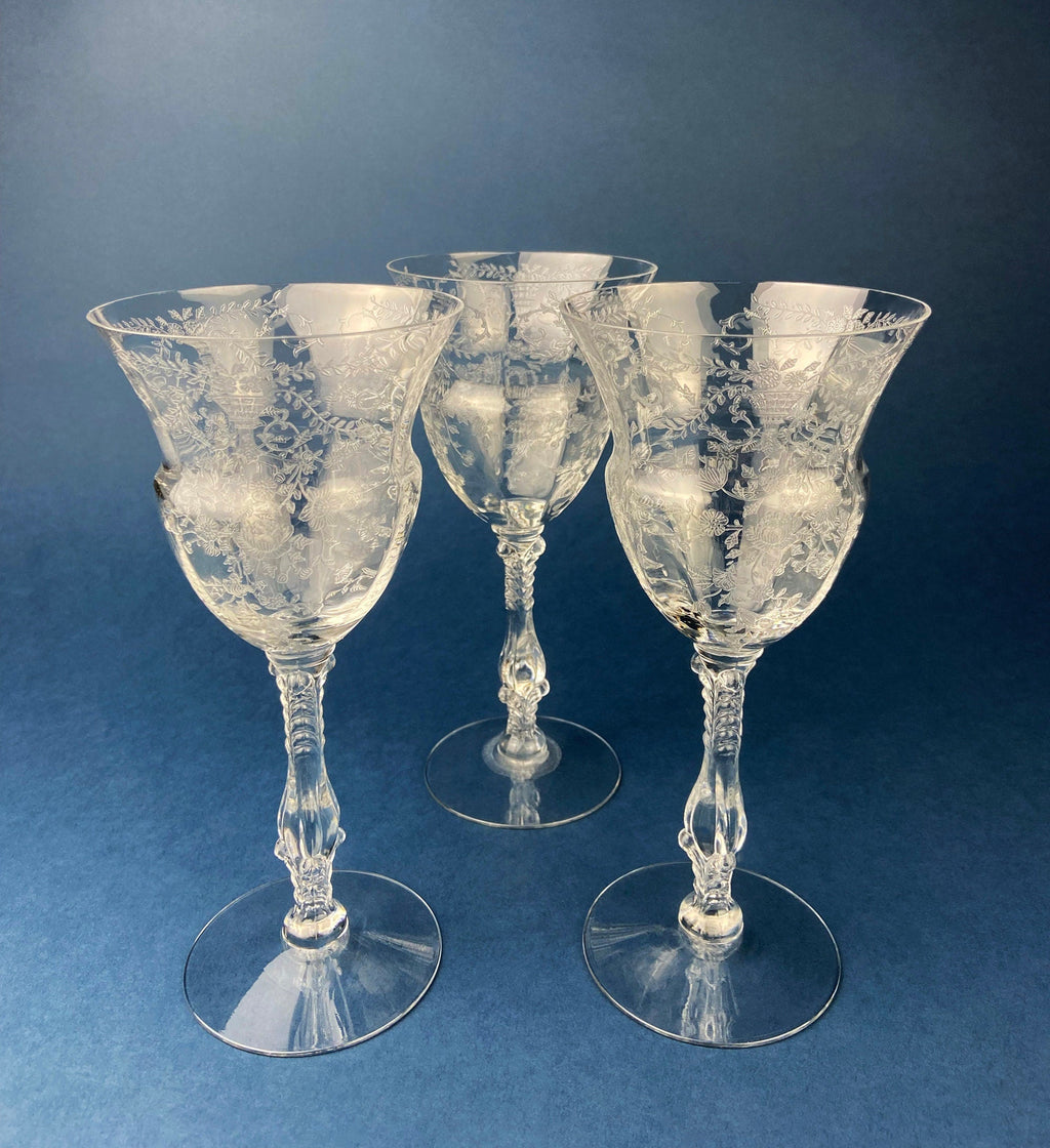 Fostoria Etched Midnight Rose Crystal Sherbet Glasses – Set of 6