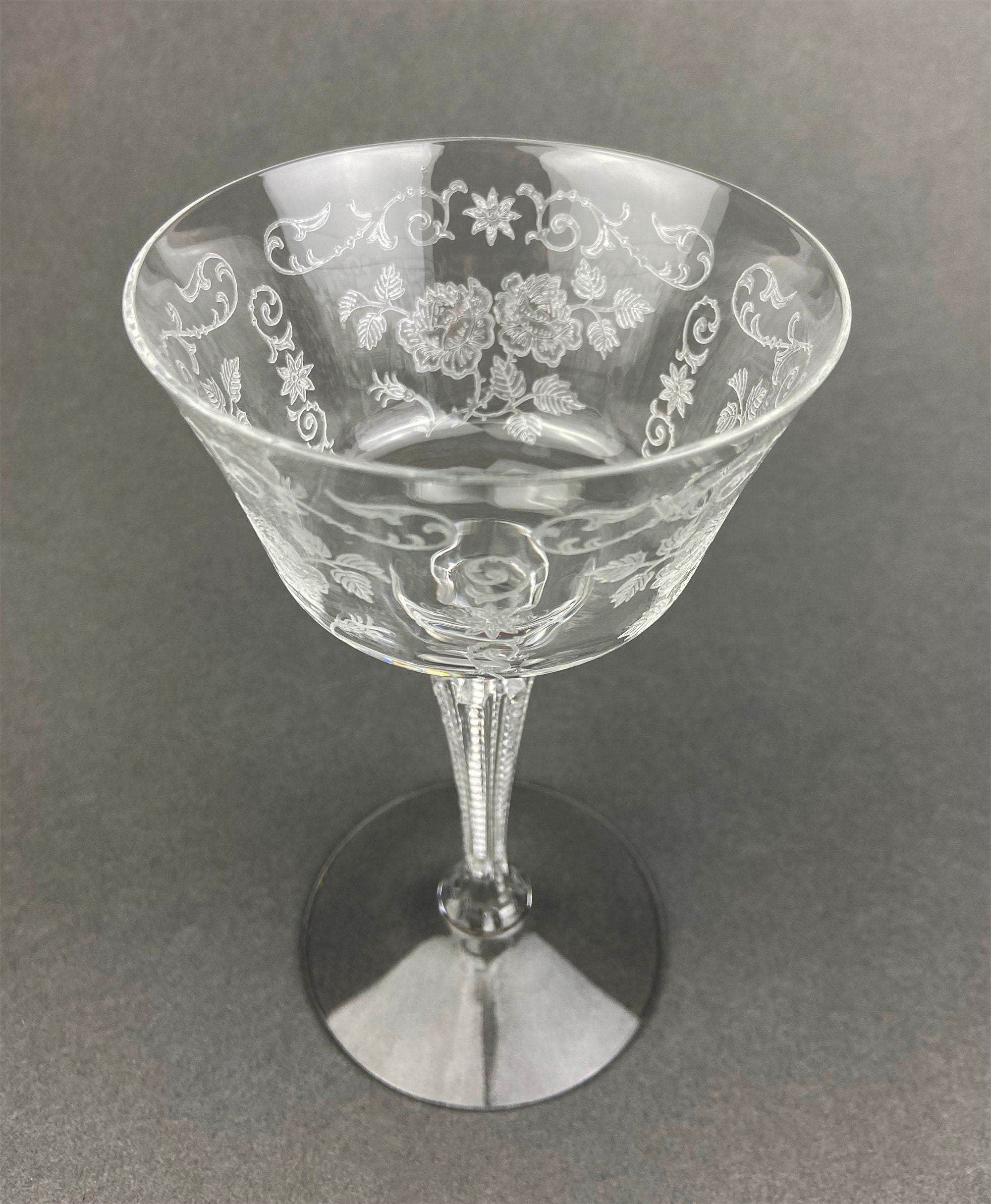 Fostoria Etched Midnight Rose Crystal Sherbet Glasses – Set of 6