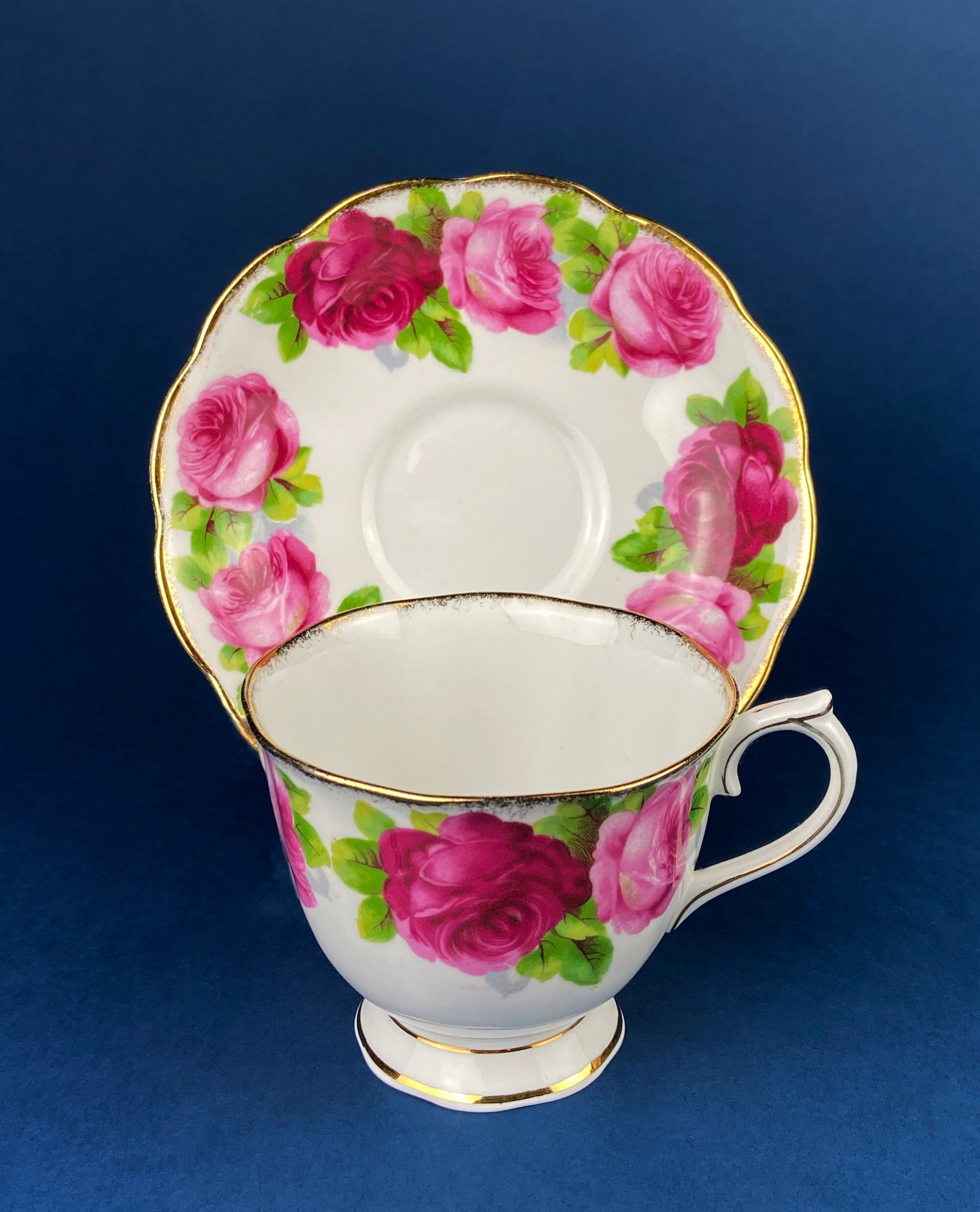 Royal Albert Old English Rose Tea Cup & Saucer – Fine Bone China