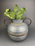 Extra Large Rustic Metal Vase with Bronze Handles