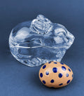 Clear Glass Bunny Butter Dish, Trinket Box, Spring Easter Decor