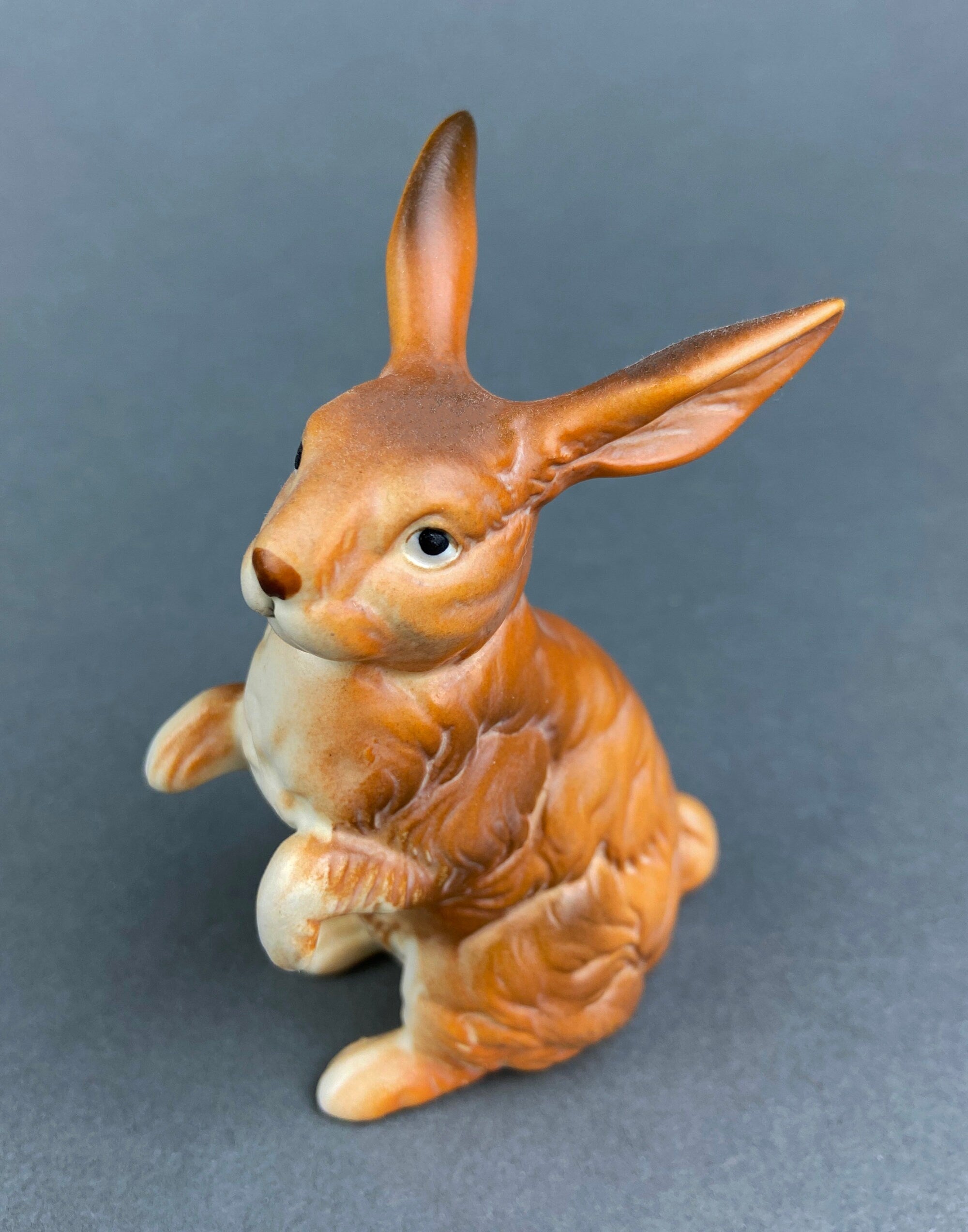 Vintage Bunny Figurines. Pair of Hand Painted Porcelain Rabbits. Spring and Easter Celebration. Collectible Figurines.