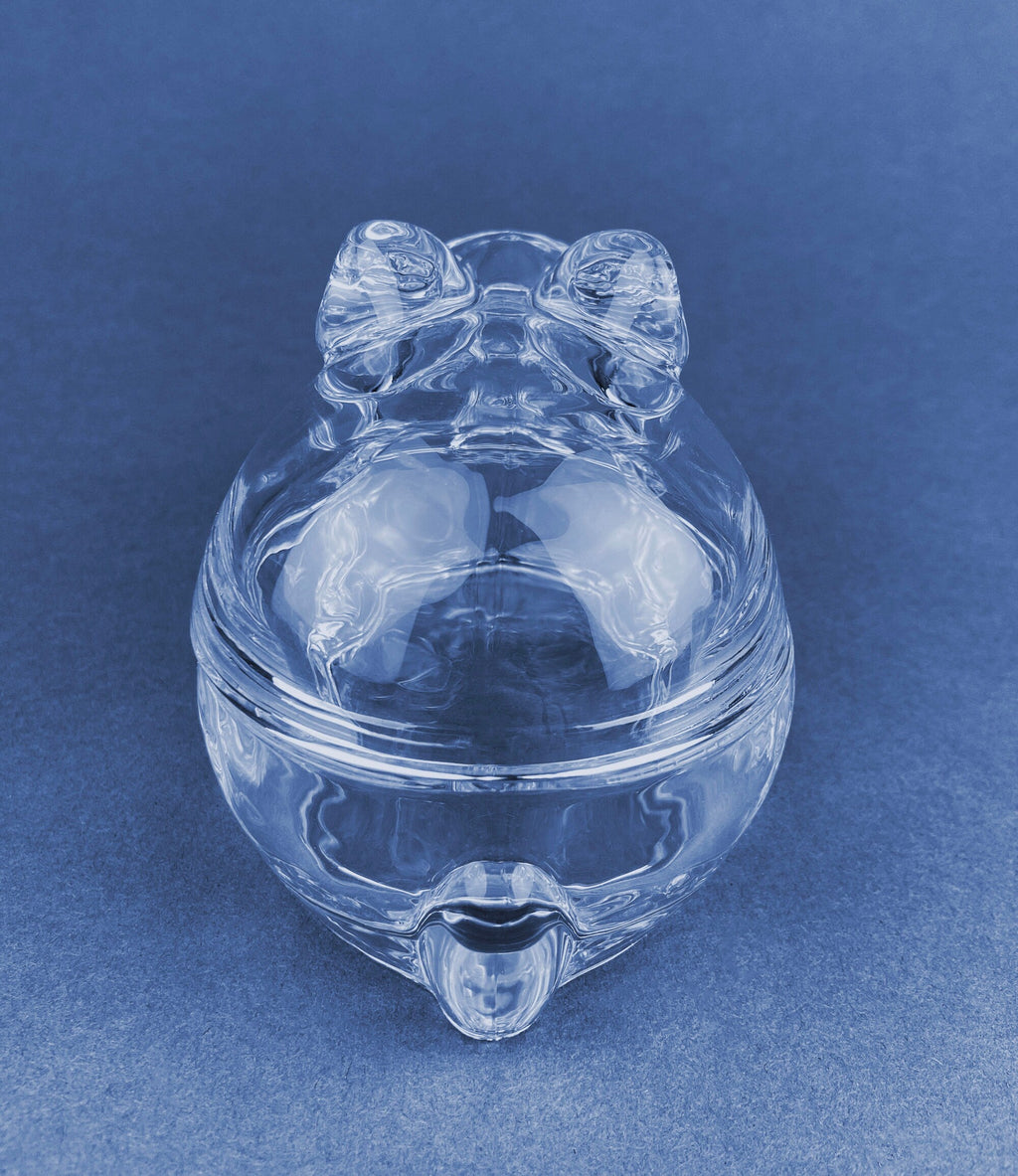 Clear Glass Bunny Butter Dish, Trinket Box, Spring Easter Decor