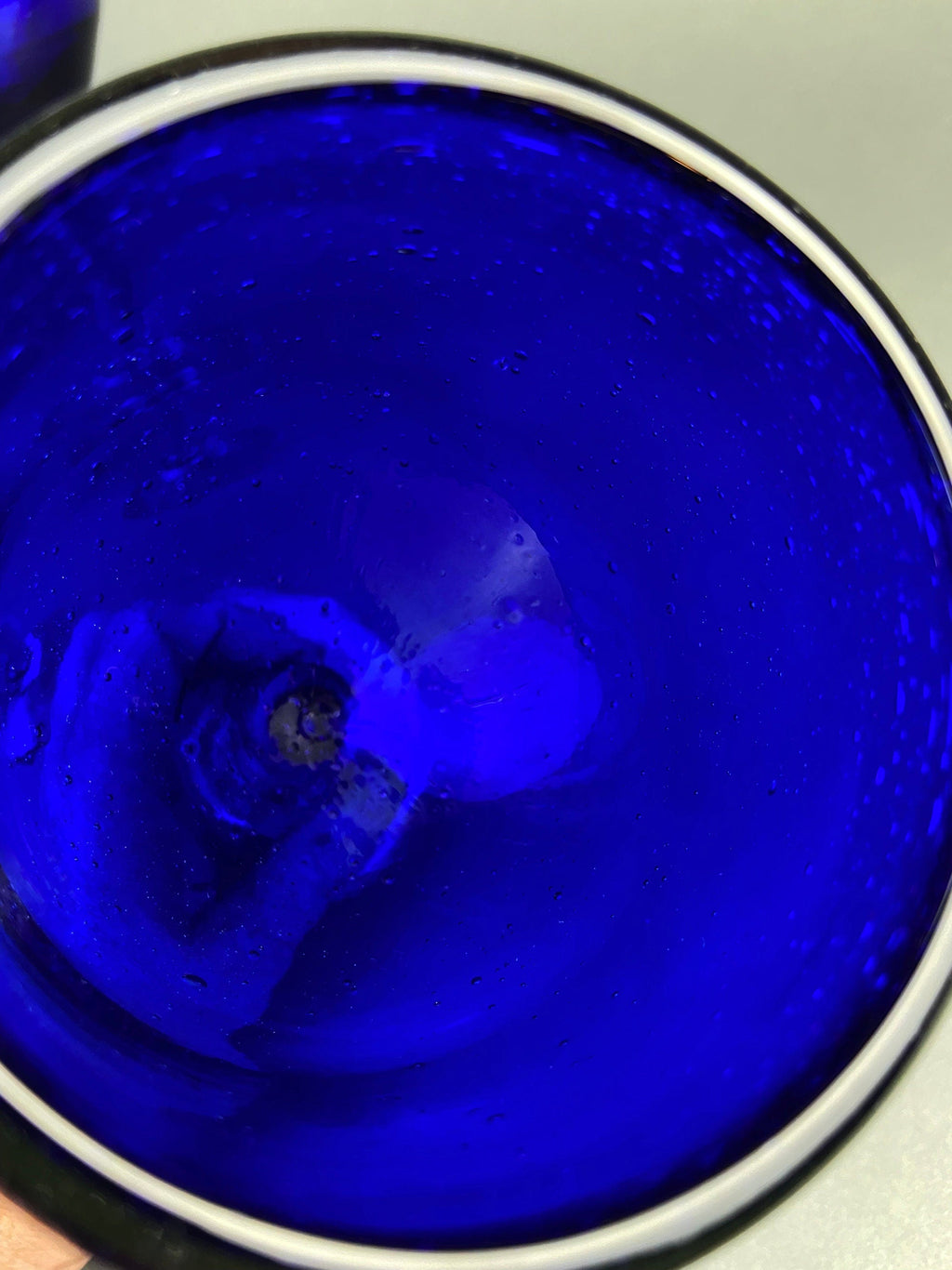 Cobalt Blue Hand-Blown Stemmed Glasses – Set of 6