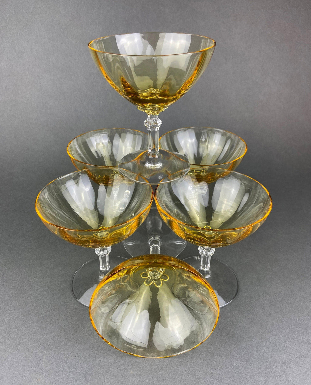 Fostoria Crystal Topaz Low Sherbet Champagne Glasses – Set of 6