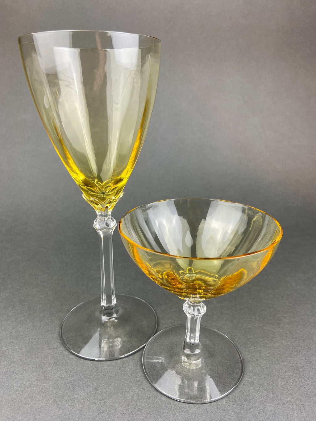 Fostoria Crystal Topaz Low Sherbet Champagne Glasses – Set of 6
