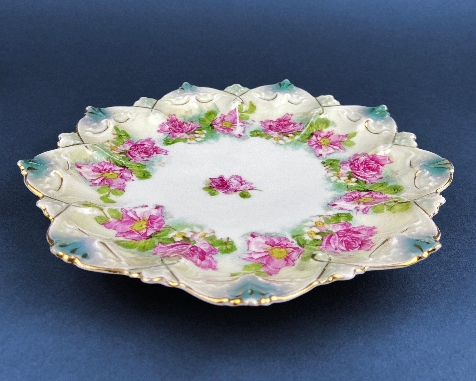 Antique M.Z. Austria Imperial Vienna Hand-Painted Decorative Plate, c.1900–1909
