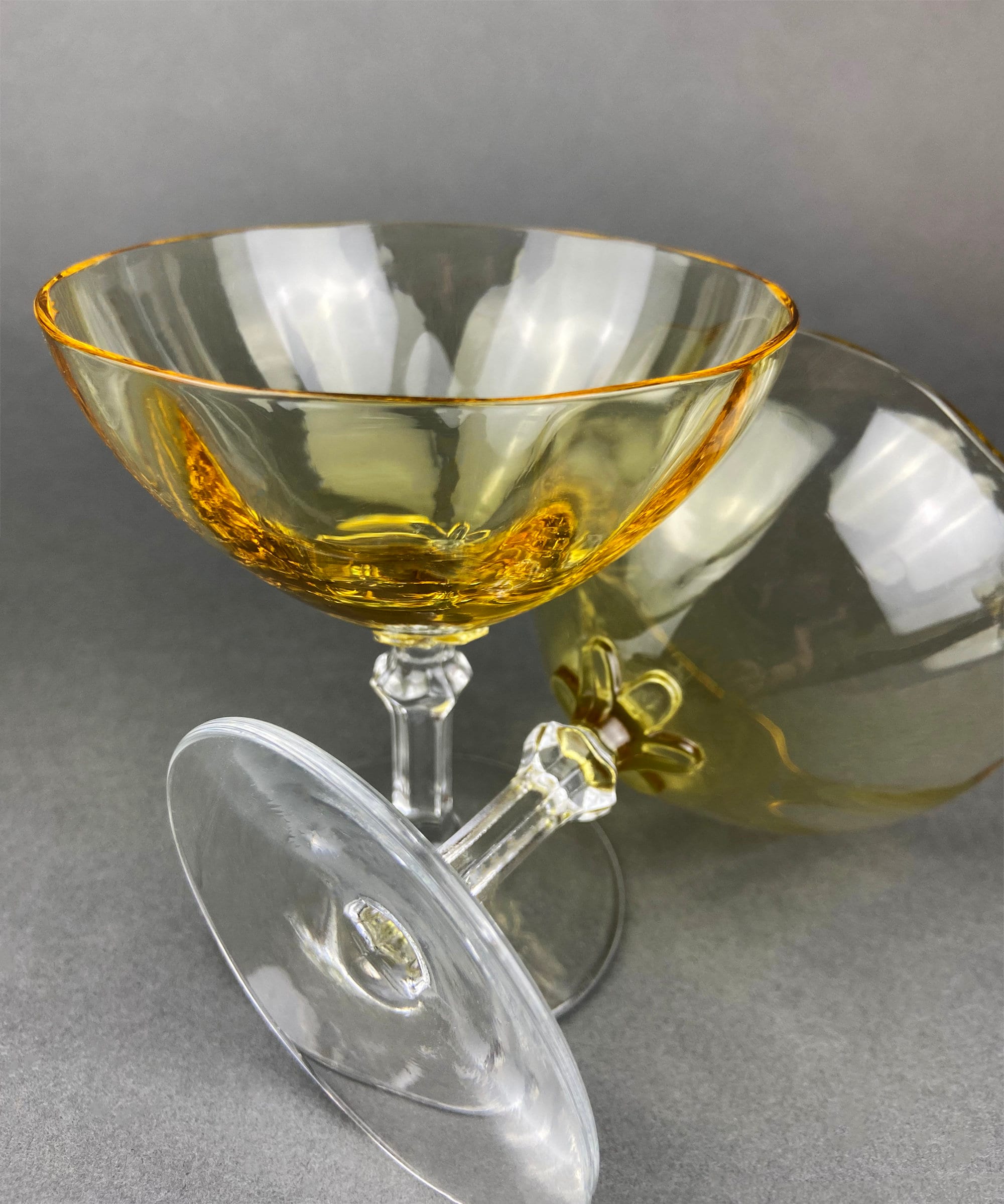 Fostoria Crystal Topaz Low Sherbet Champagne Glasses – Set of 6