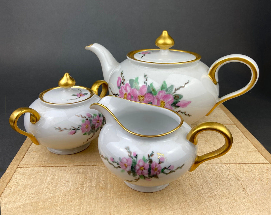 Antique Eschenbach Baronet Porcelain Tea & Coffee Set – Hand-Painted Floral, Bavaria