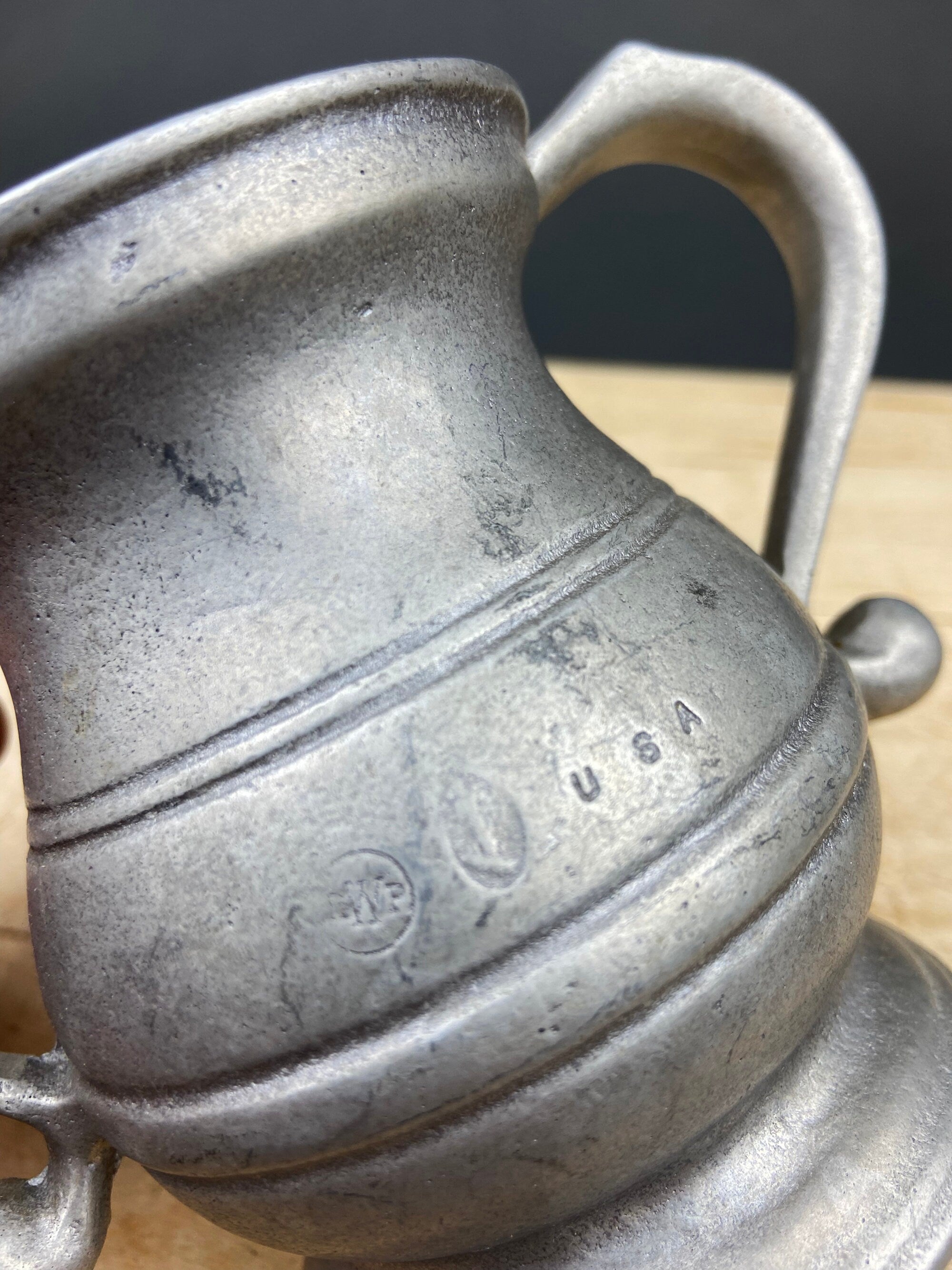 Vintage Pewter Sugar Bowl or Vase. Collectible, Home, Restaurant Decor. Film, Food Styling Prop. RWP USA.