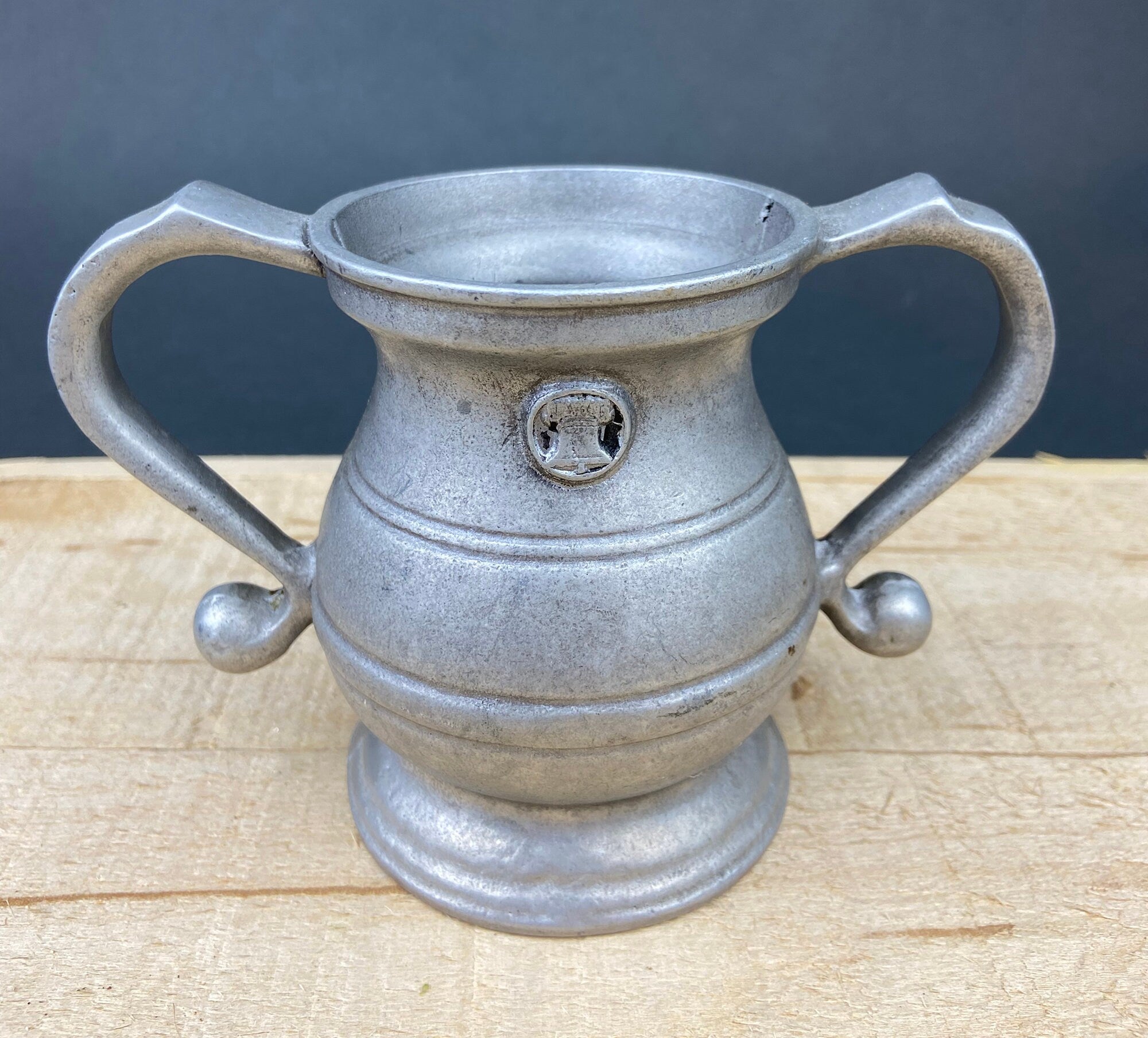 Vintage Pewter Sugar Bowl or Vase. Collectible, Home, Restaurant Decor. Film, Food Styling Prop. RWP USA.