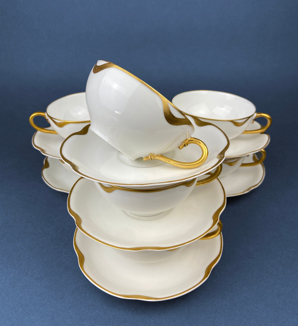 Theodore Haviland Limoges Silver Anniversary Tea Trio – Cup, Saucer & Salad Plate