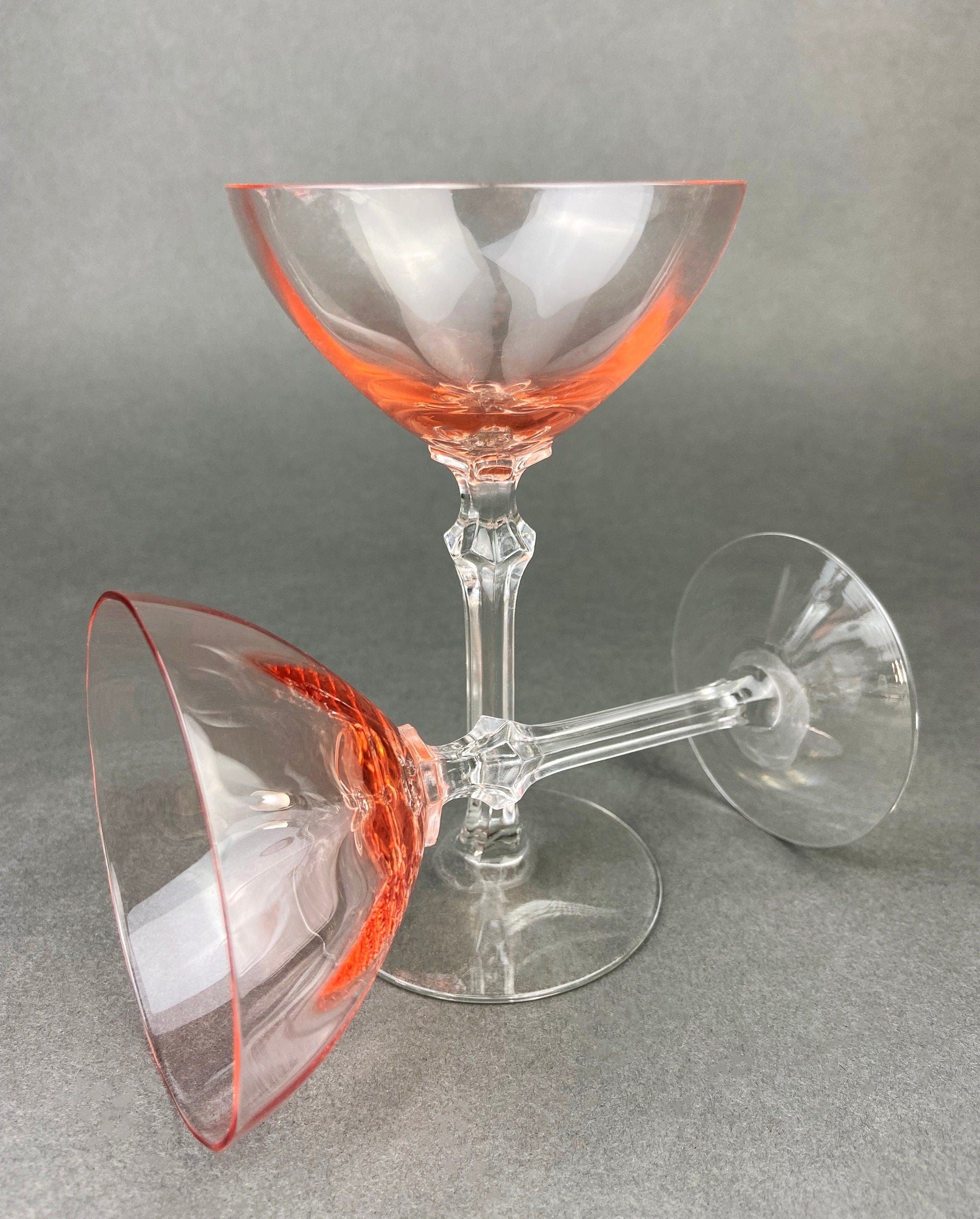 Fostoria Light Pink Crystal Claret Glasses – Set of 5