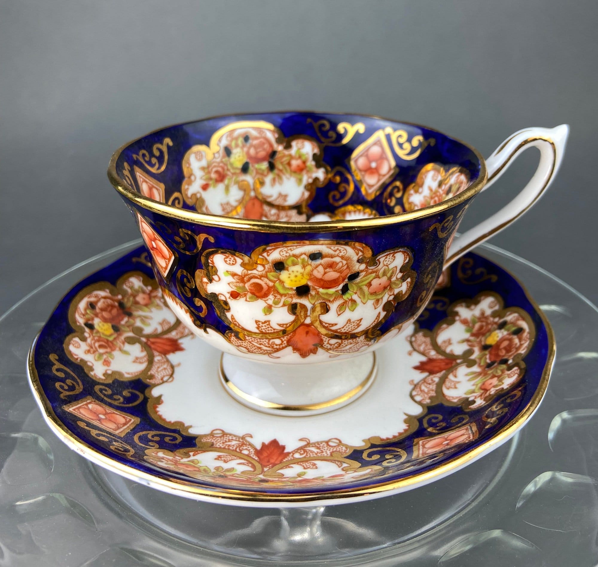 Vintage TeaCup and Saucer. Hand Painted Royal Albert Bone China. Heirloom Pattern. Made in England.
