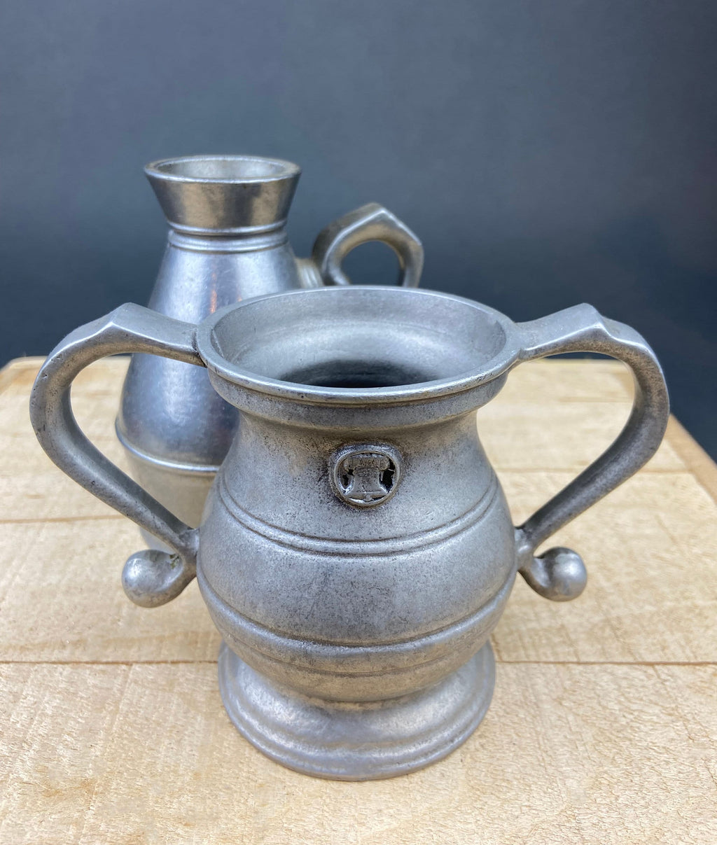 Vintage Pewter Sugar Bowl or Vase. Collectible, Home, Restaurant Decor. Film, Food Styling Prop. RWP USA.