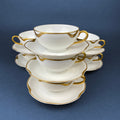 Haviland Limoges Tea Cup & Saucer – Silver Anniversary Pattern, Gold Scalloped Rim