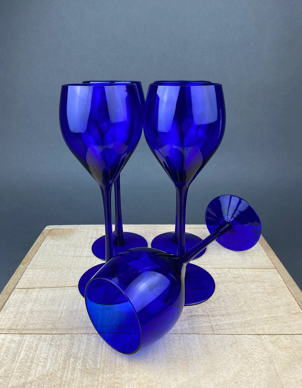 Cobalt Blue Wine Glasses – Set of 6