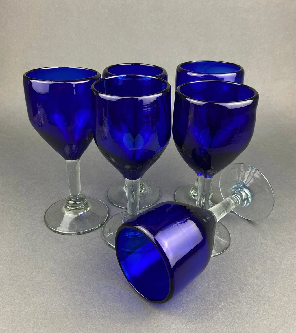 Cobalt Blue Wine Glasses – Set of 6