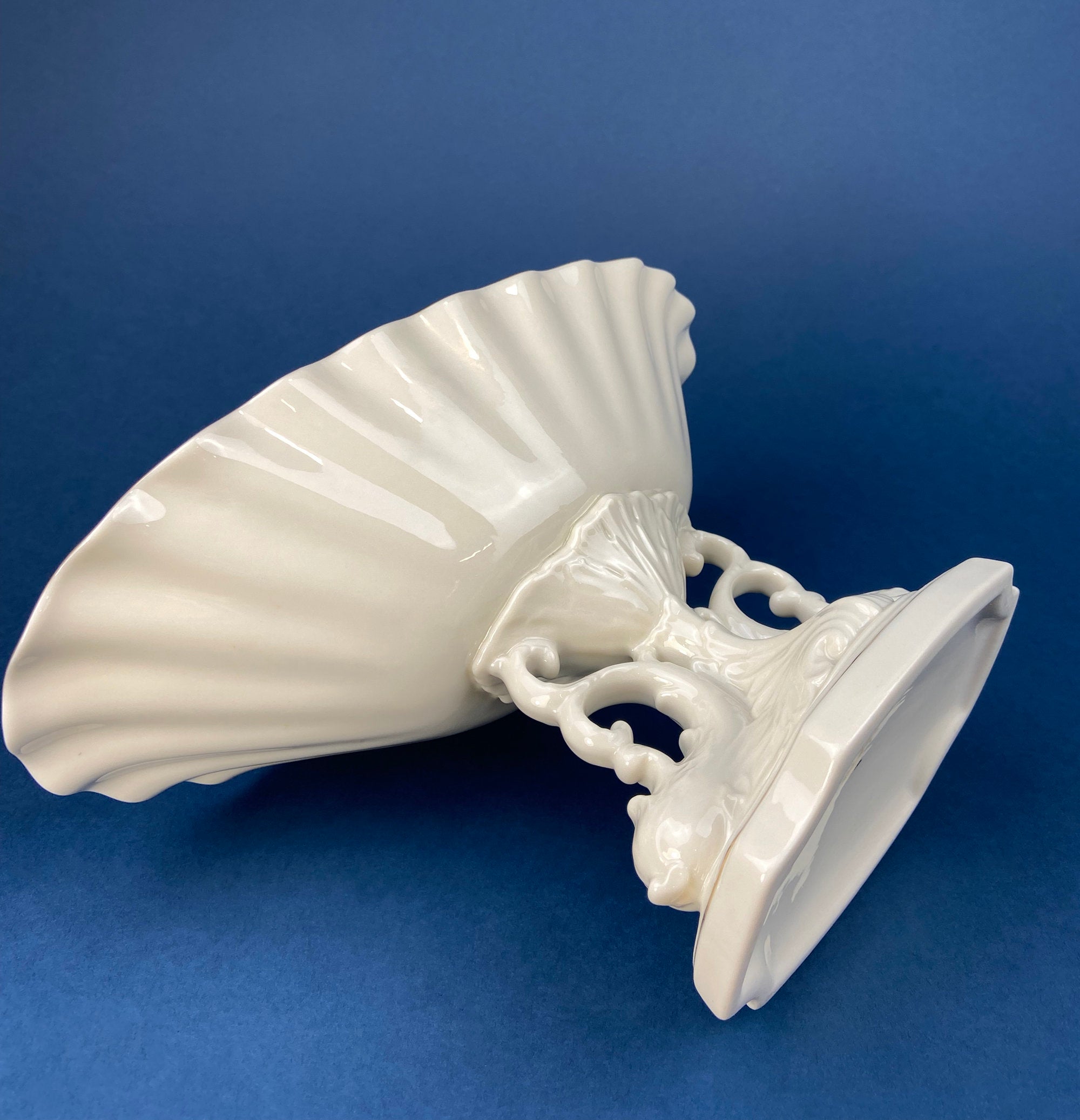 Lenox Aquarius Dolphin Pedestal Compote – Cream Porcelain