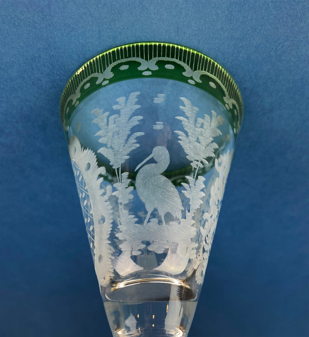 Bohemian Crystal Cordial Glasses – Sapphire to Clear Cut Crystal, Set of 5