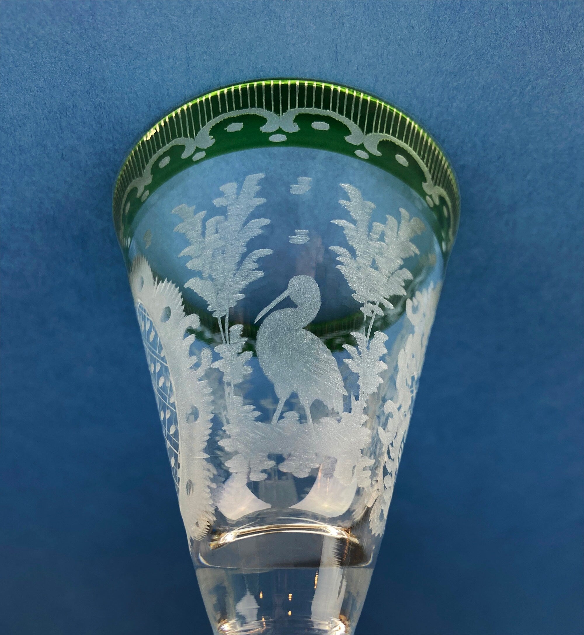 Bohemian Crystal Cordial Glasses – Sapphire to Clear Cut Crystal, Set of 5
