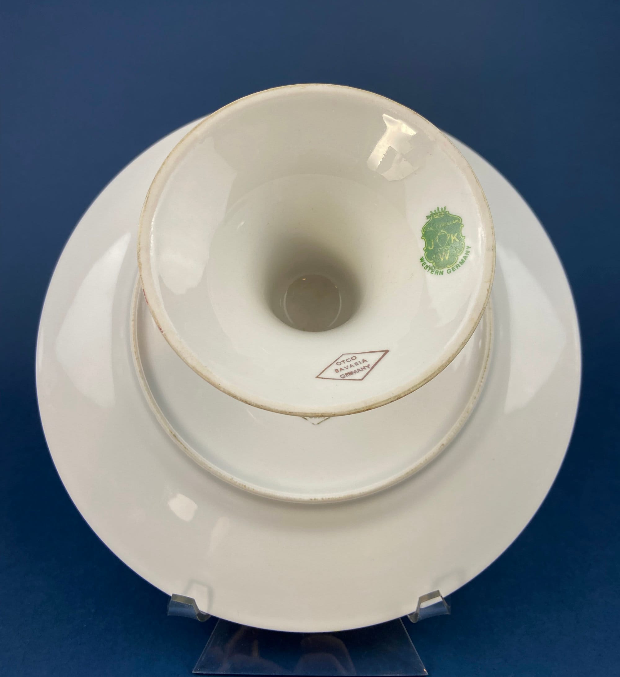 Vintage OTCO Bavaria Fragonard Porcelain Footed Cake Stand
