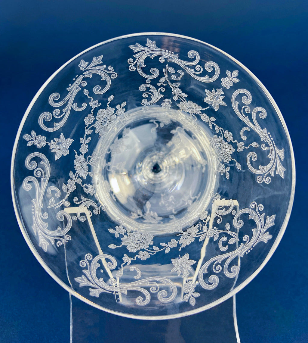 Cambridge Chantilly Etched Crystal Sherbet Glasses – Set of 9