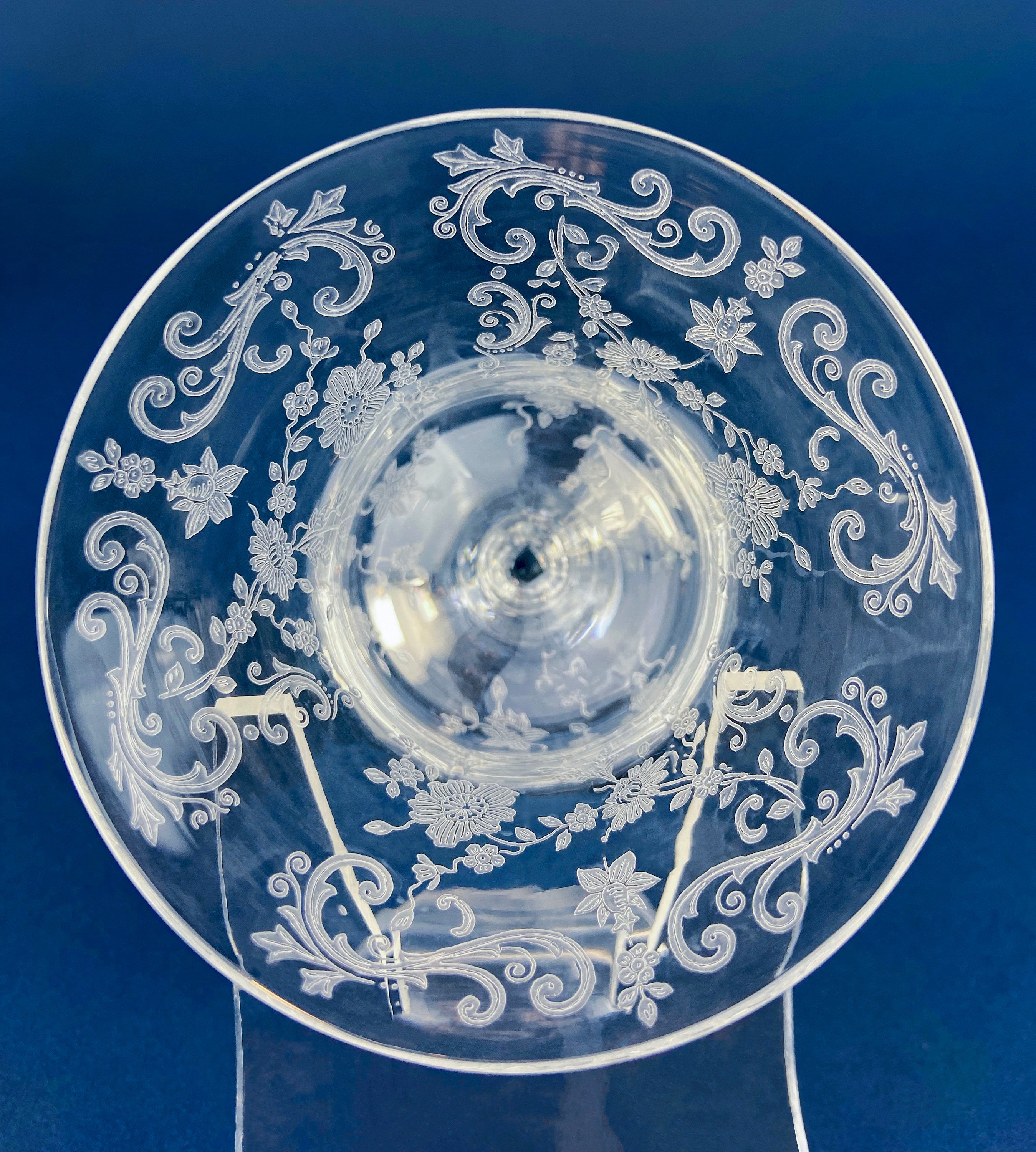 Cambridge Chantilly Etched Crystal Sherbet Glasses – Set of 9