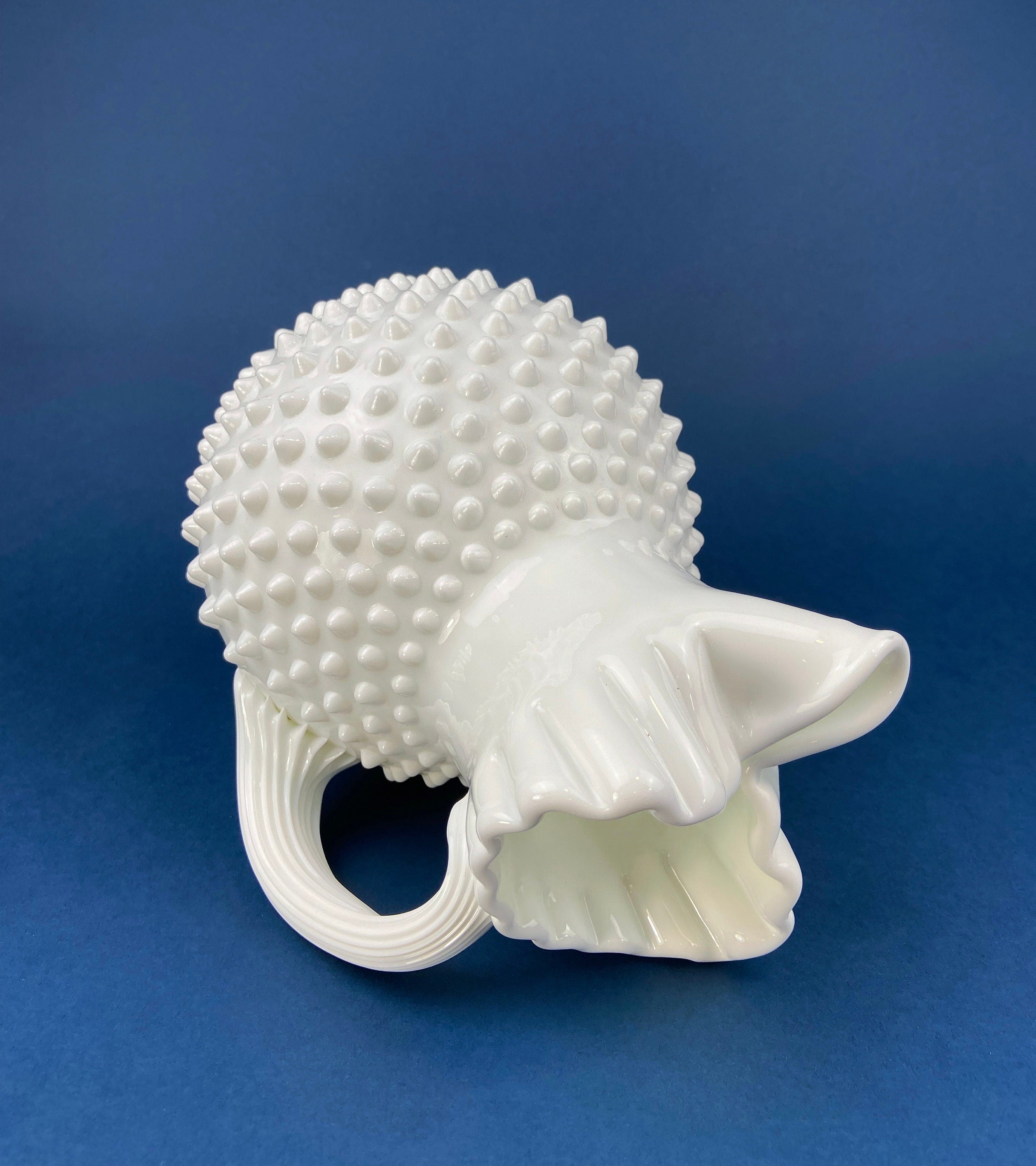 Westmoreland Milk Glass Pitcher with Geometrical Pattern. Modern White Jug. Dining Room Decor. Country Cottage. Gift for Him/Her.