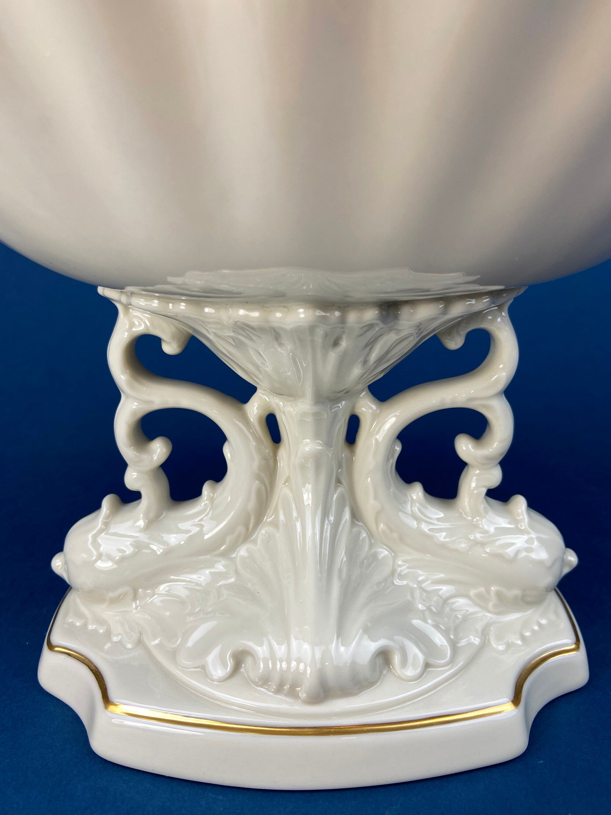 Lenox Aquarius Dolphin Pedestal Compote – Cream Porcelain