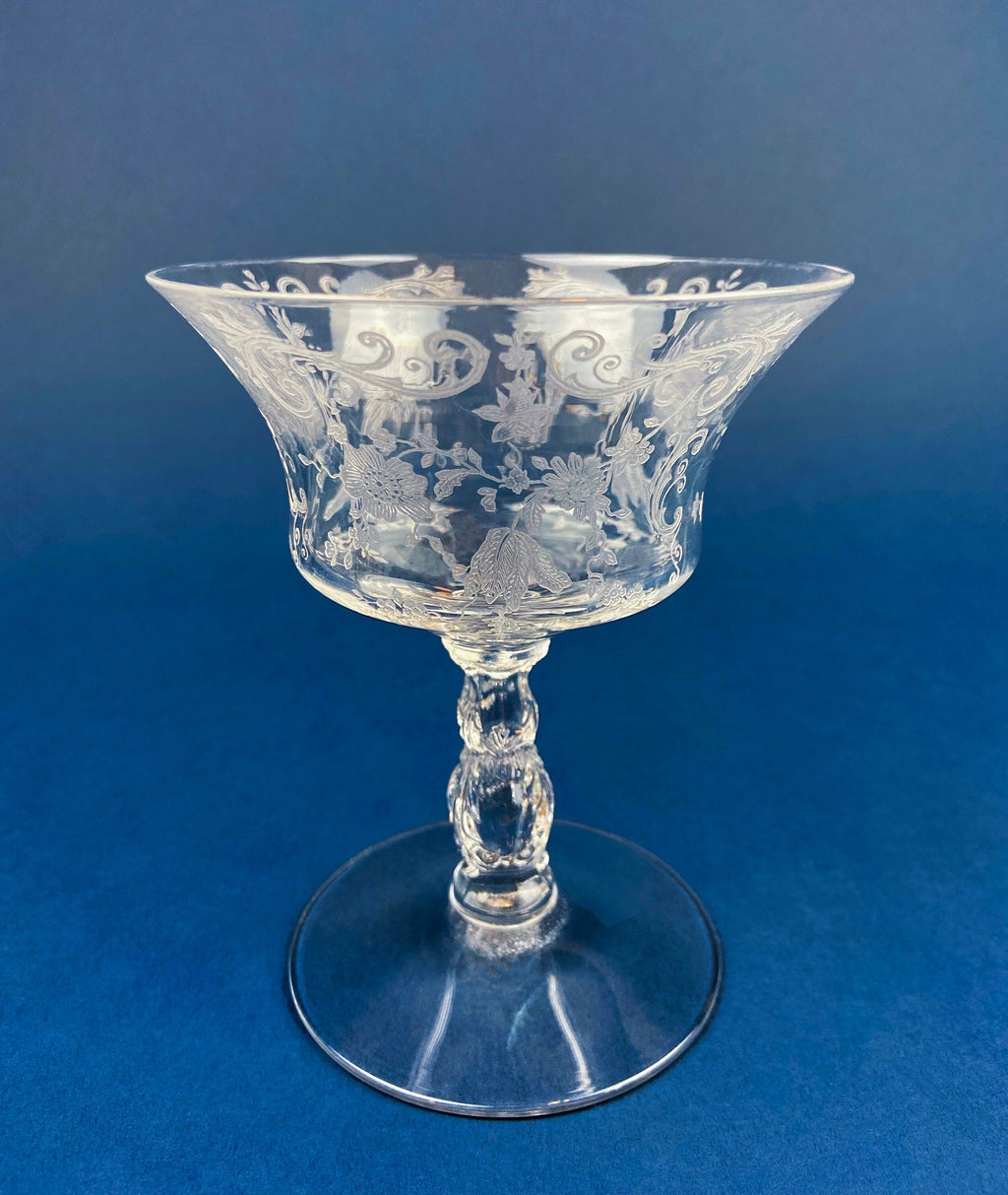 Cambridge Chantilly Etched Crystal Sherbet Glasses – Set of 9