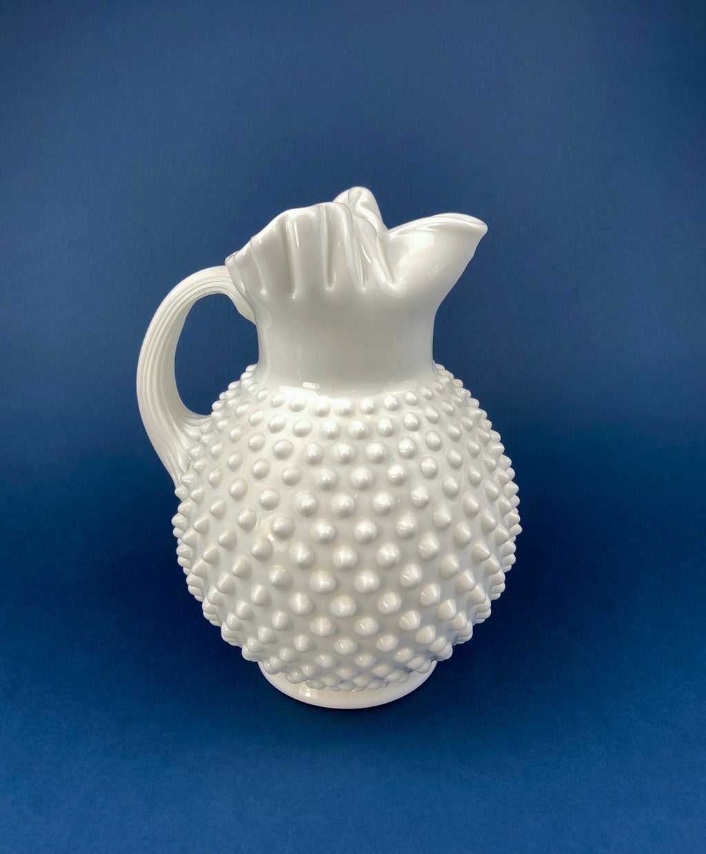 Westmoreland Milk Glass Pitcher with Geometrical Pattern. Modern White Jug. Dining Room Decor. Country Cottage. Gift for Him/Her.