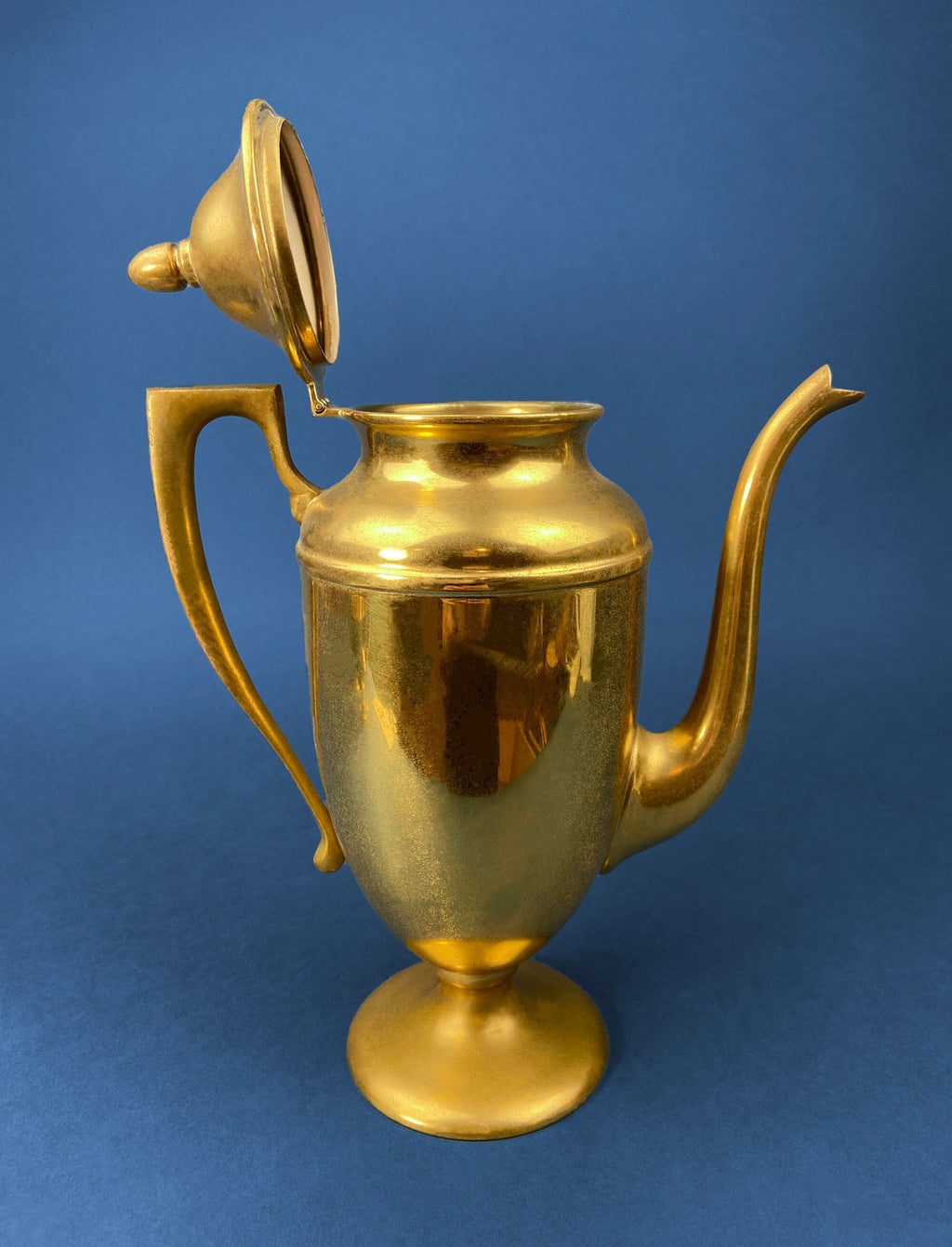 Vintage Brass Coffee Pot, Creamer & Sugar Bowl. Heavy Brass with Art Deco Style Handles. Elegant Coffee Service.