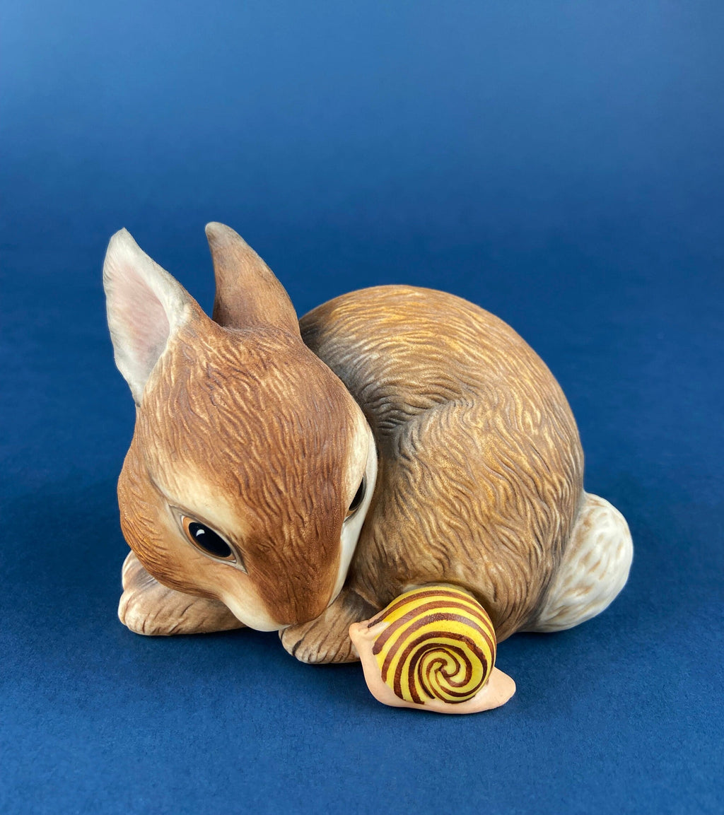 Hand-Painted Porcelain Bunny Family Figurine, RW OM, Easter Decor