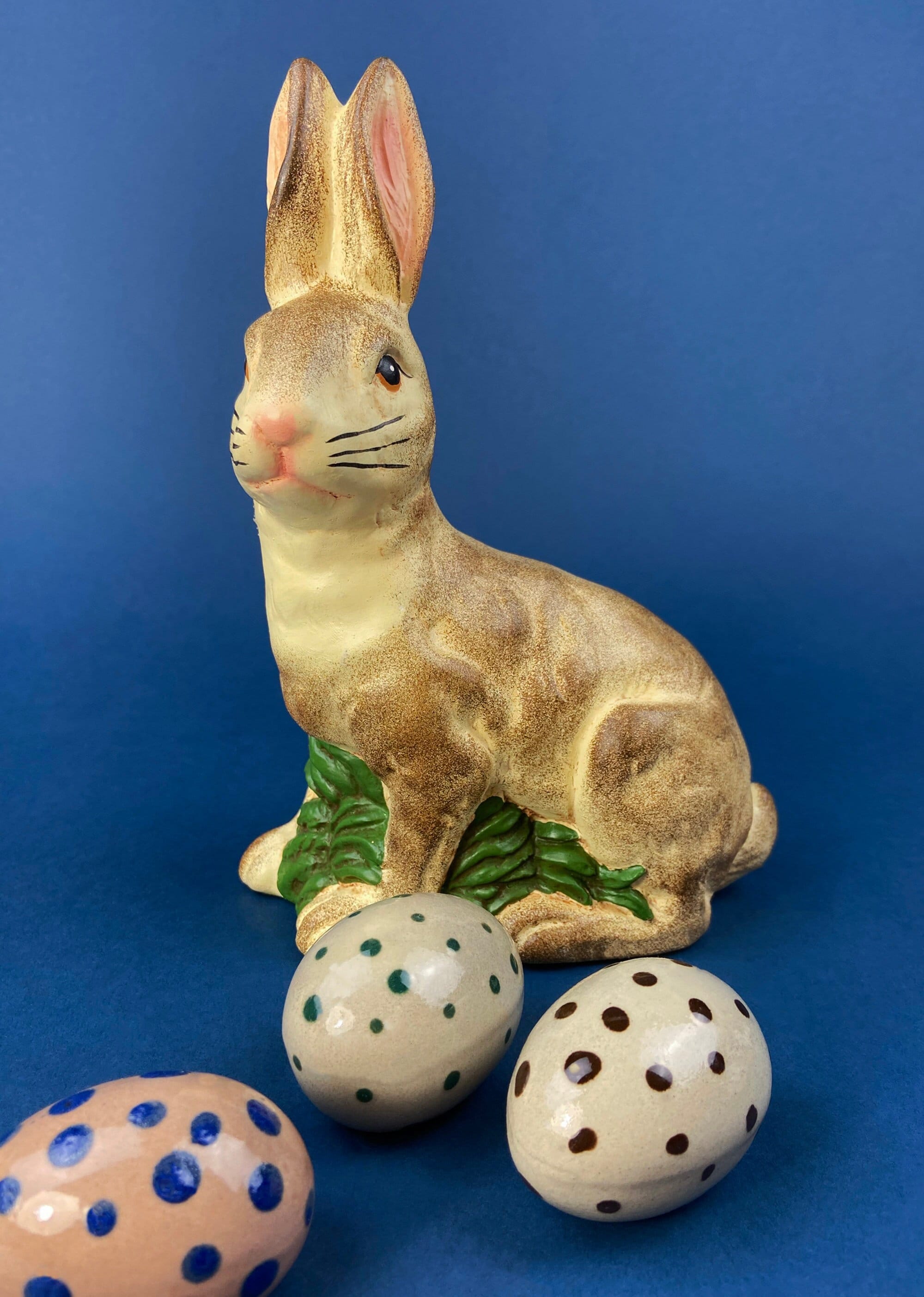 Rustic Bunny Figurine. Rabbit with Cracked Paint Texture. Vintage Easter Display. Spring Celebration. Modern Farmhouse Living. Kids Room.