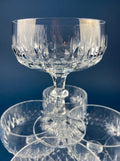 Cut Crystal Champagne Glasses – Geometric Motif, Set of 7