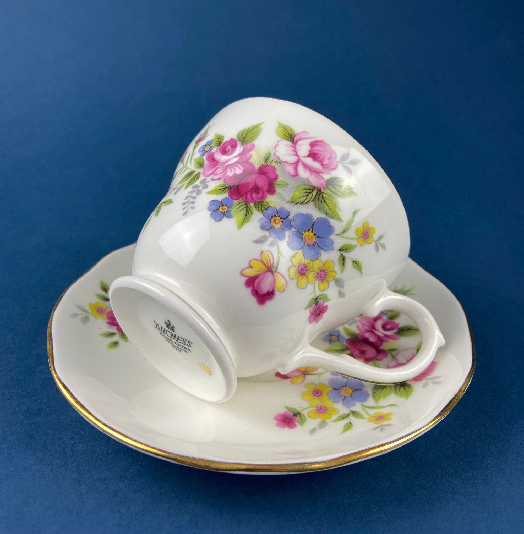 Vintage Duchess Bone China Tea Cup and Saucer: Floral Cottagecore Collectible