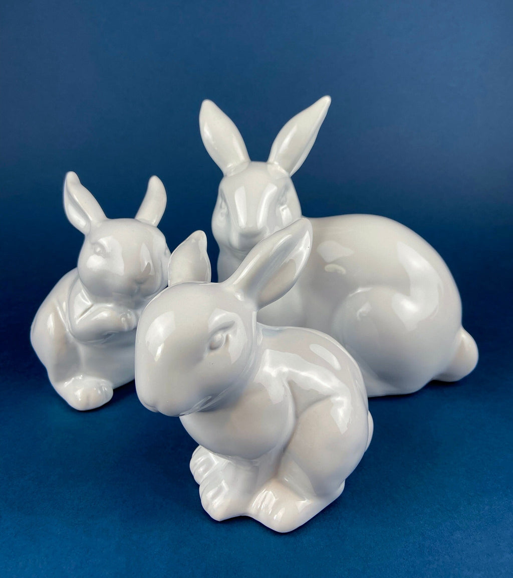 White Porcelain Bunny Stand | Candy Dish, Cupcake Stand & Candle Holder