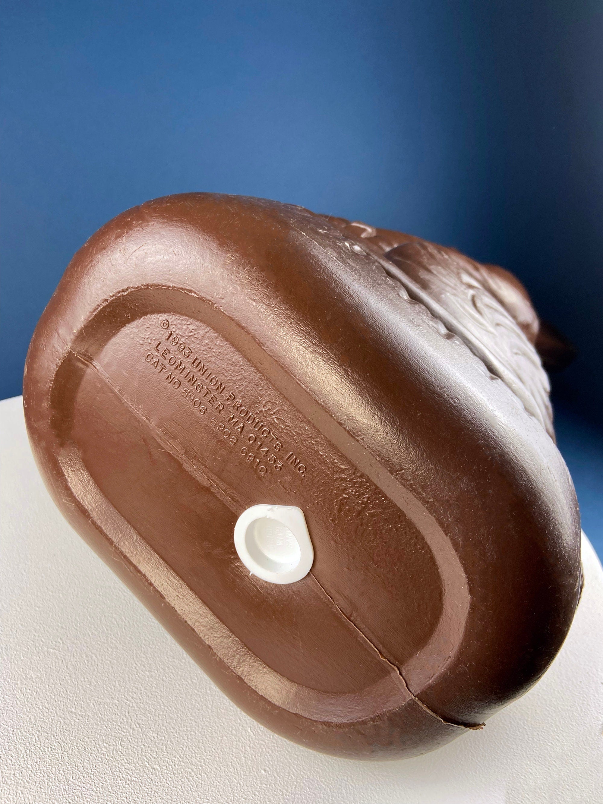 Blow Mold Huge Chocolate Bunny with Egg Basket. Inside/Outside, Easter/Spring, or Every Day Display. Home, Store, Cafe, or Bakery Decor.