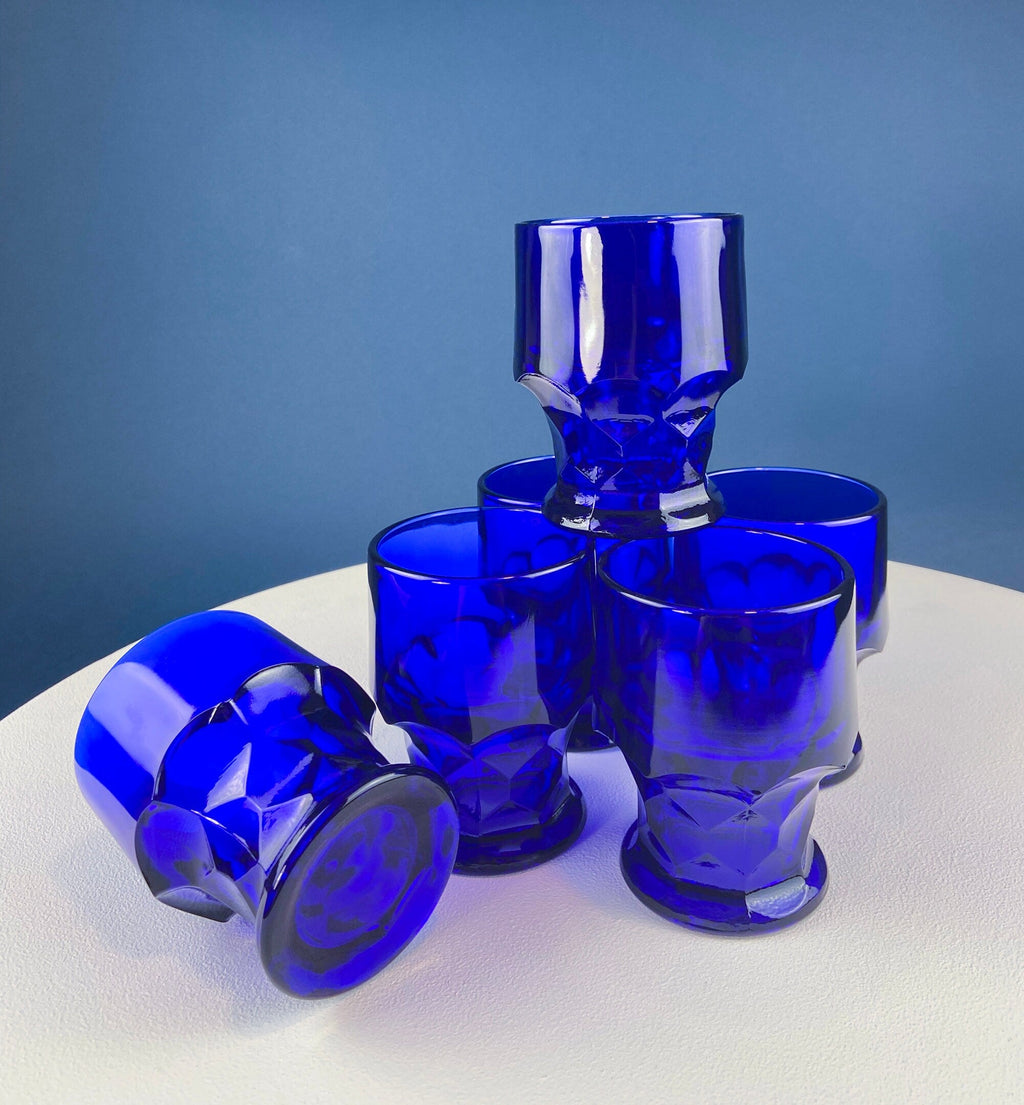 Cobalt Blue Wine Glasses – Set of 6 (Tall)