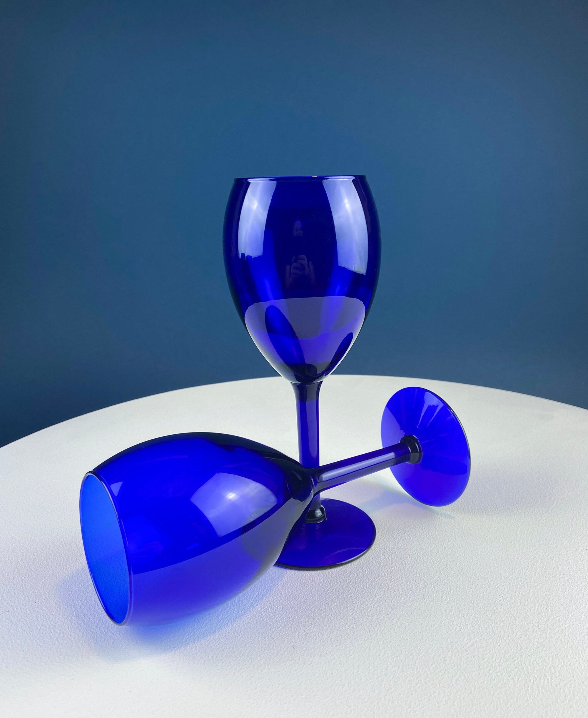 Cobalt Blue Wine Glasses – Set of 6 (Tall)