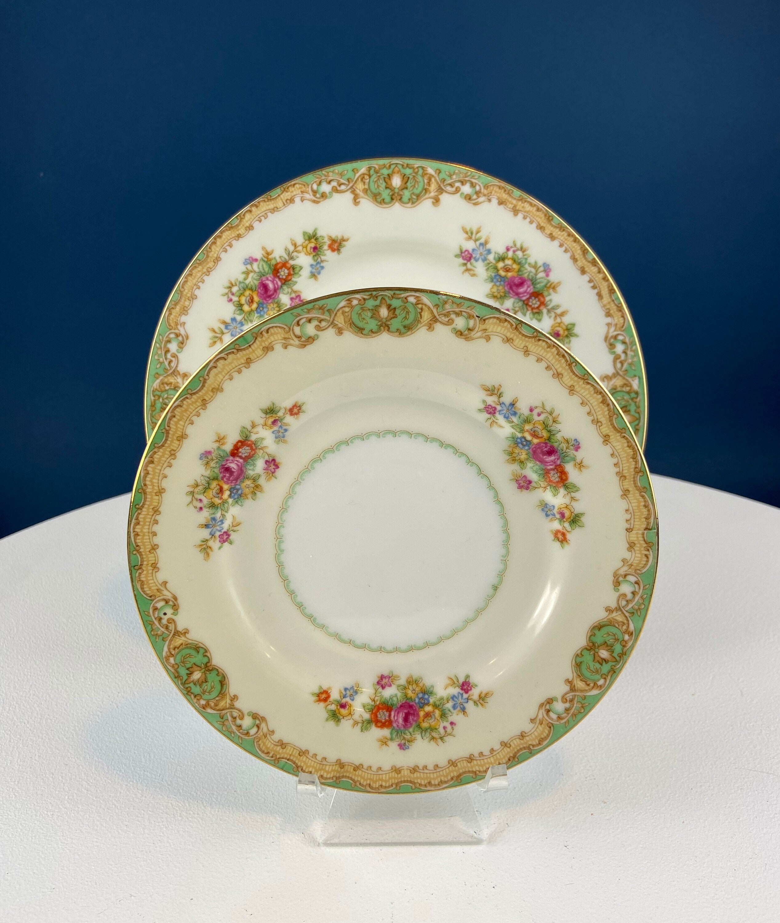 Mikado Fine China Green Floral Dinnerware Set – Complete Service